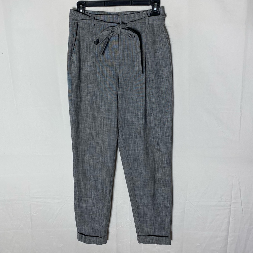 RW&CO. Suiting Mid Rise Tapered Leg Grey Trouser Pants With Tie Waist 00